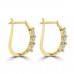 1.10 ct Ladies Round Cut Diamond Hoop Huggie Earrings